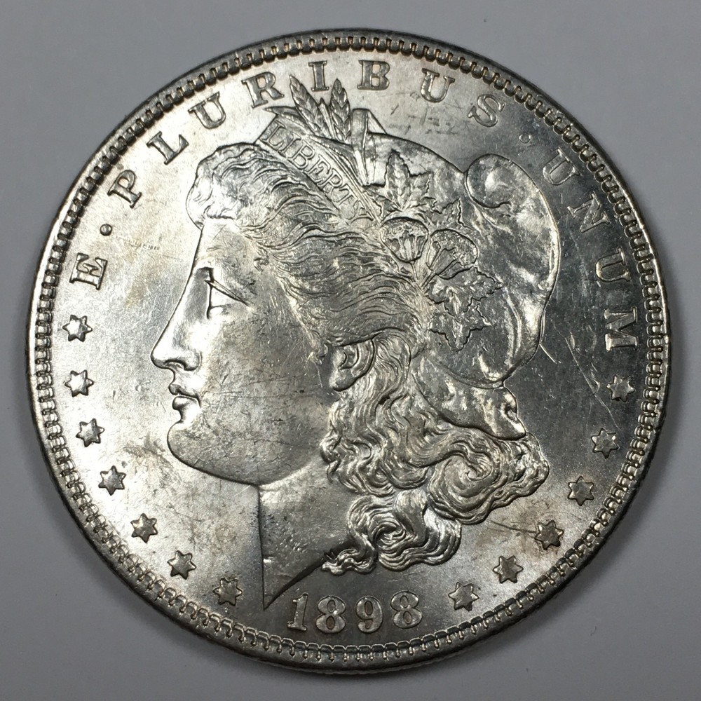 1898 Morgan 90% Silver Dollar - Mint State (MS) KM#110 - 8361-PC