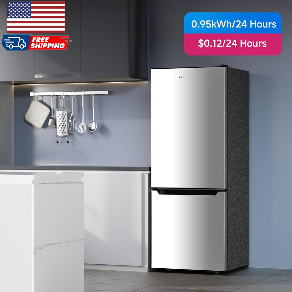 7.1 Cu.Ft Refrigerator with Freezer Apartment Size Fridge with Bottom Freezer