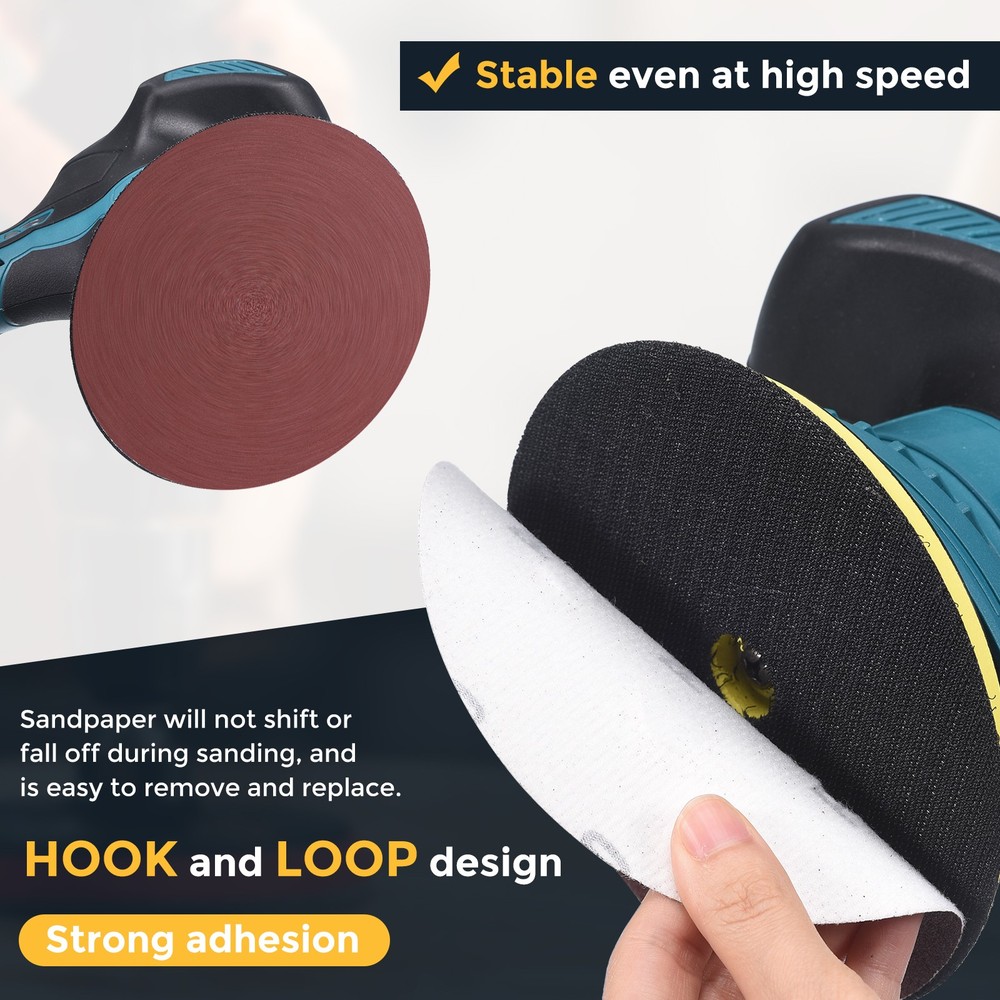 25 Pcs 5 Inch Sanding Disc 80 Grit Hook and Loop Sandpaper
