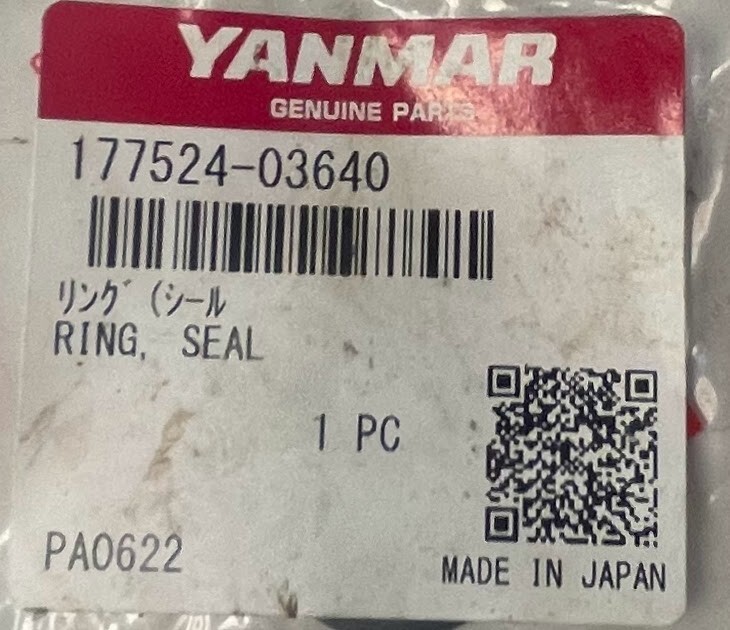 YANMAR 177524-03640, Seal Ring