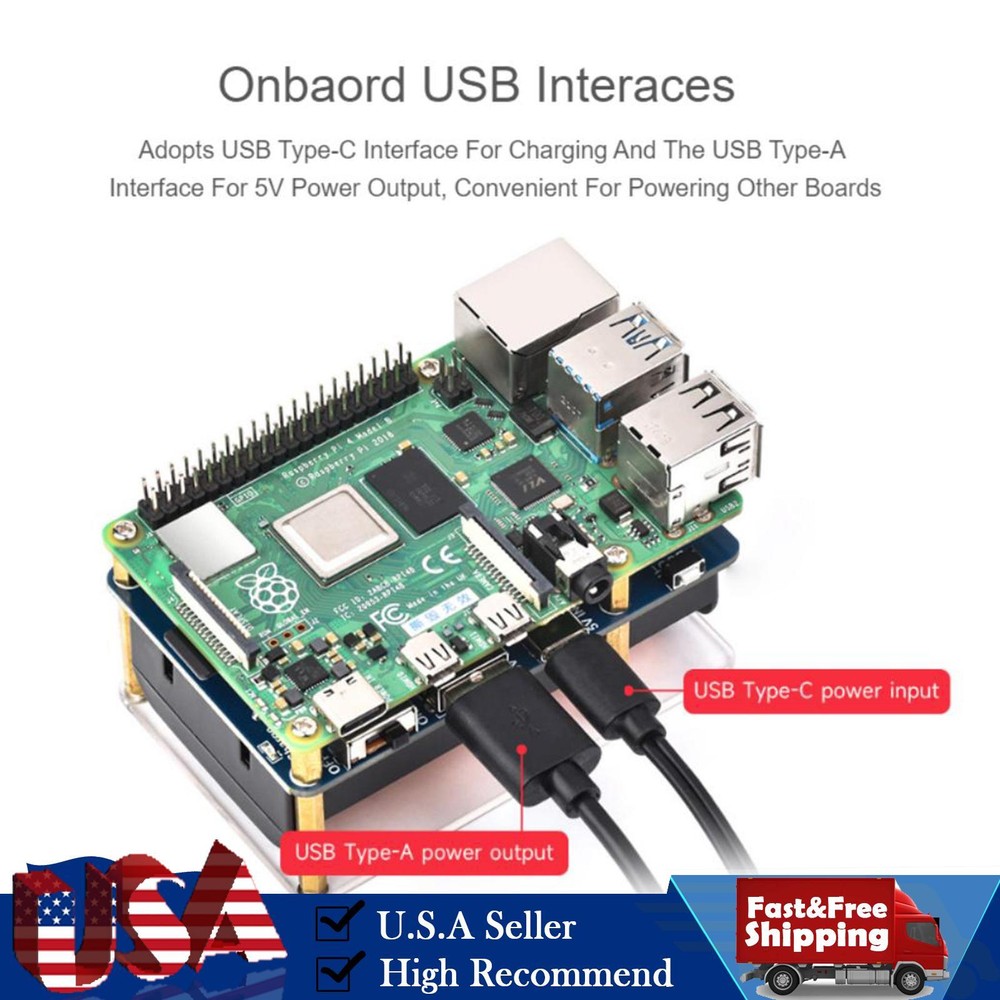 5V UPS HAT (D) Starter Kit For RPI Raspberry Pi Uninterruptible Power Supply