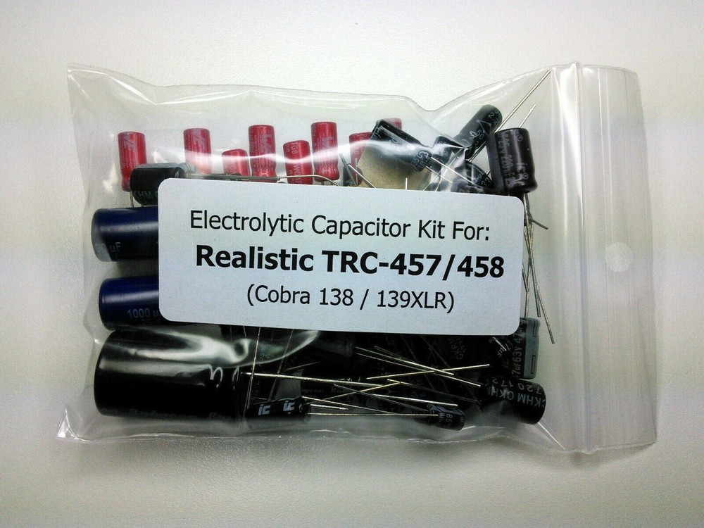 Realistic TRC 457 / 458 electrolytic capacitor kit (Deluxe)