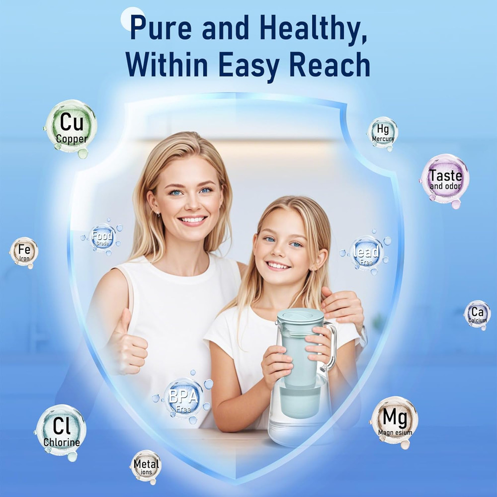 Water Filter Replacement For Lifestraw Home Pitcher Dispenser 6 Carbon + 1