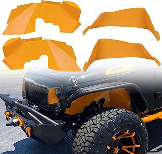 Front & Rear Inner Fender Liners Compatible with 2007-2018 Front&Rear - Yellow
