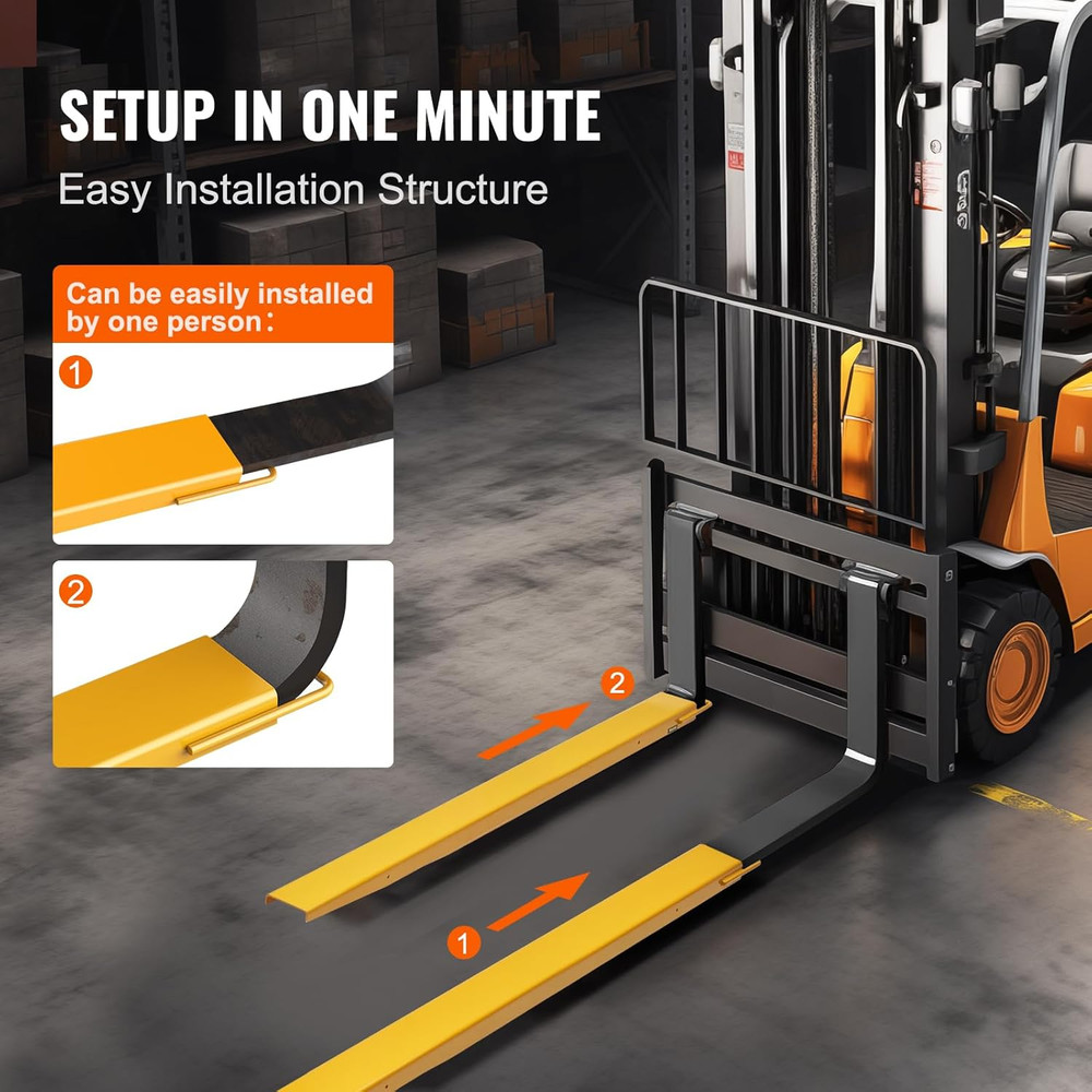 Forklift Extensions, 72 Inch Fork Extensions 5.5 Inch Width, Heavy Duty Fork Ext