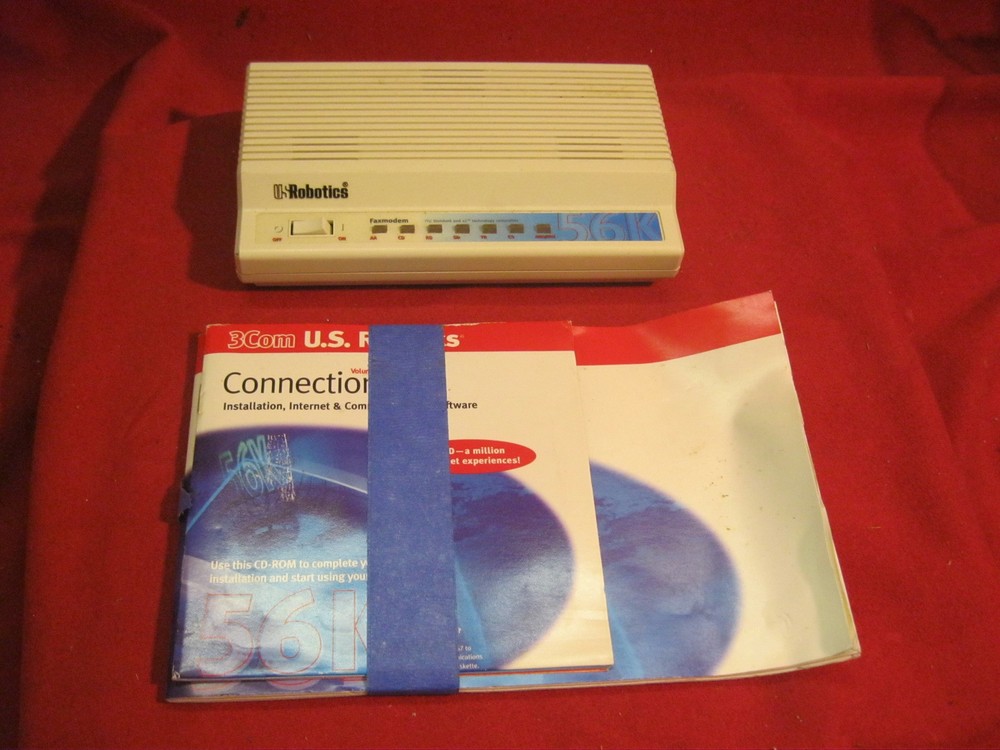 US Robotics 56K 0459 Serial Controller External Faxmodem w/ Manuel and Software
