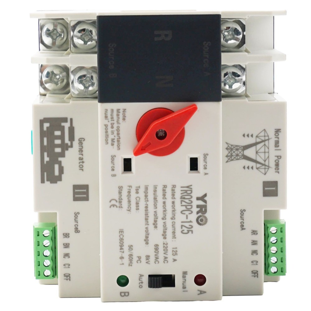 AC 220V Transfer Switch Kit,Transfer Switch Changeover Switch 125A 50/60Hz