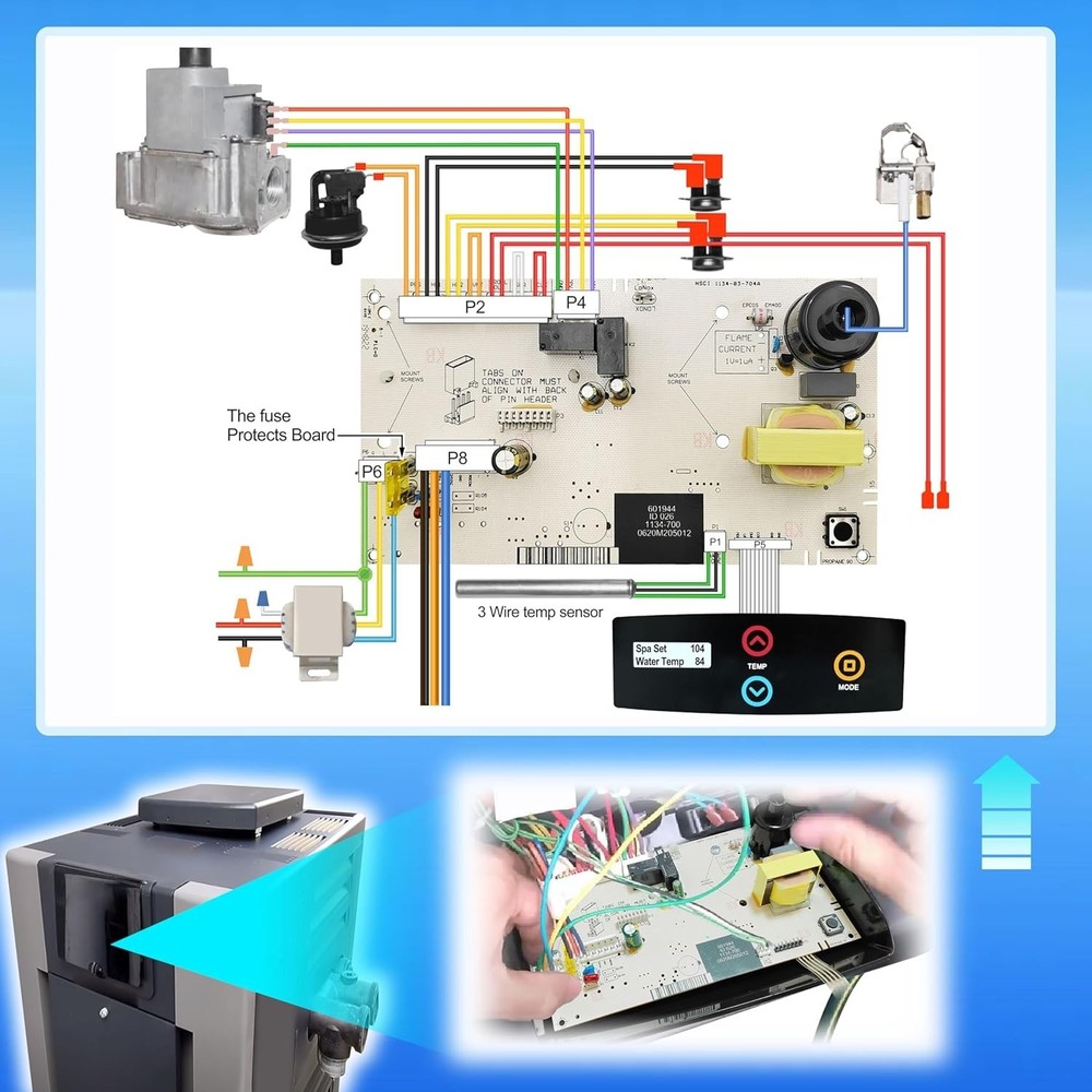 013464F PC Board Control for Temperature Replace for Raypak Digital Gas Heater