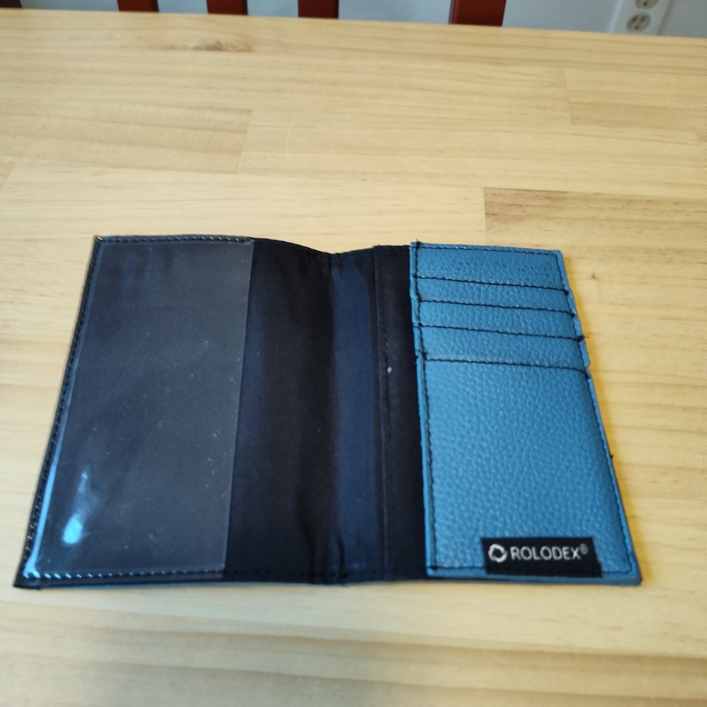 Blue Rolodex Passport Holder Folio Wallet