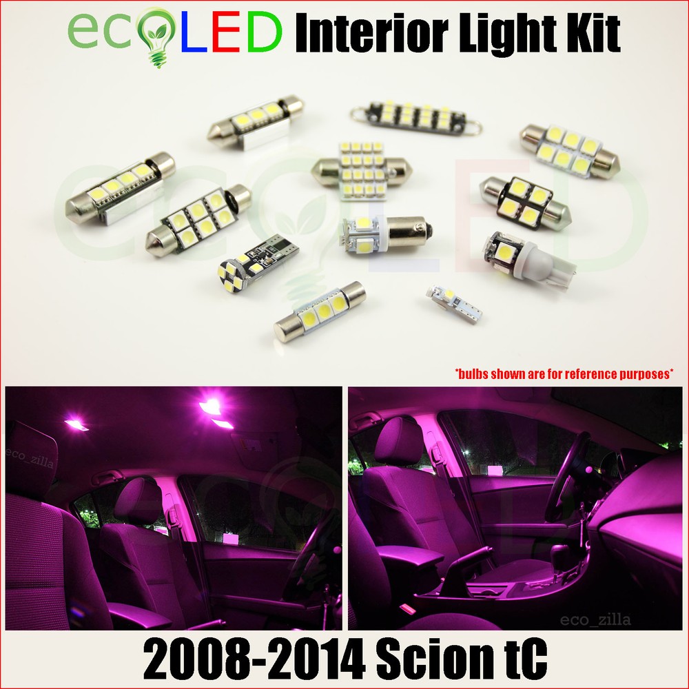 Fits 2008-2014 Scion tC PINK LED Interior Light Accessories Replacement Kit 7 PC
