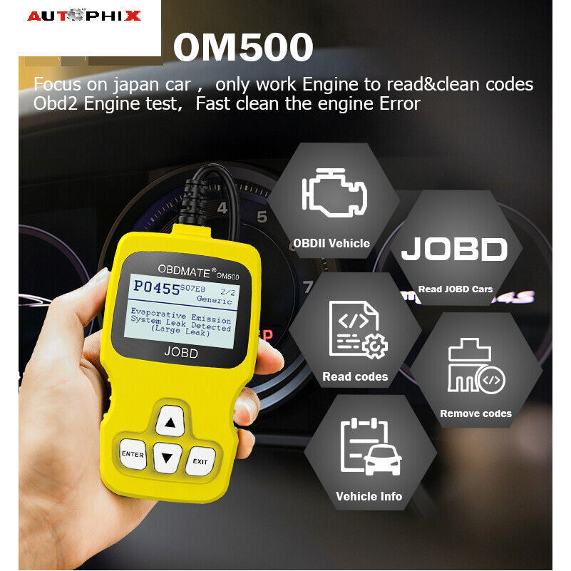 JOBD Diagnostic Engine Fault Car OBD2 Code Reader Scan Tool Turn off MIL Light