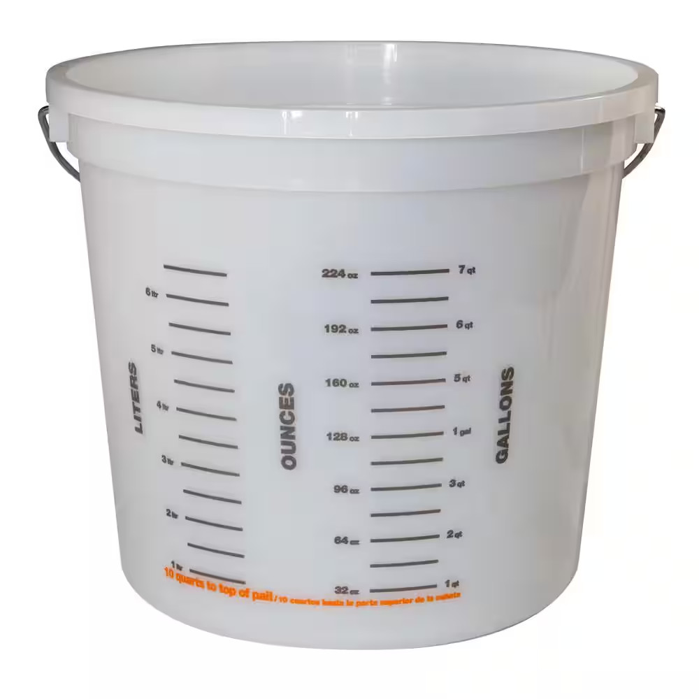10 Quart Natural Plastic Paint Bucket 2pack