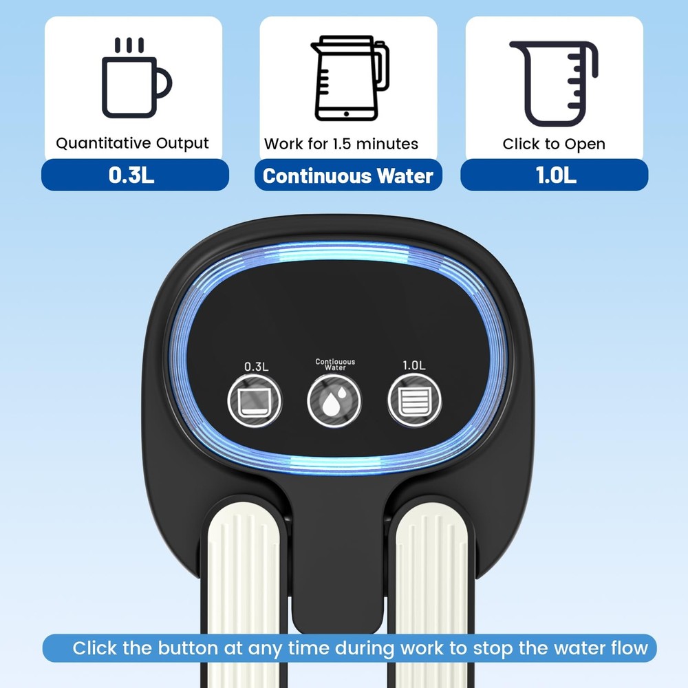 3 Mode Foldable Nozzle 5 Gallon Water Dispenser Bottle Pump Jug Light Black