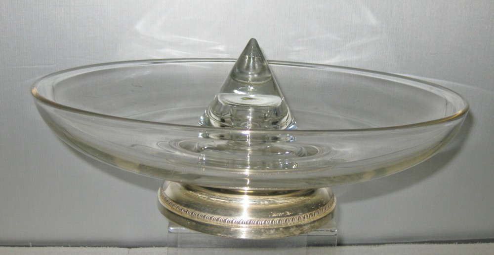 VINTAGE CRYSTAL BOWL WITH STERLING BASE