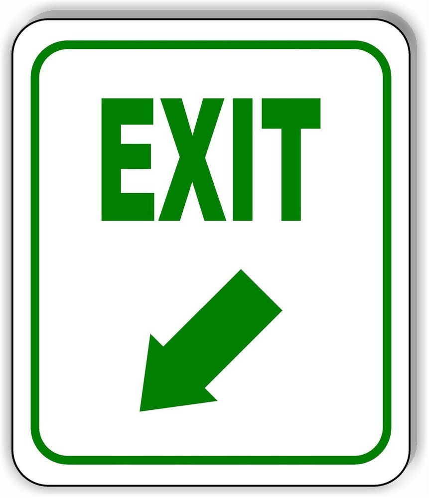 EXIT DIRECTIONAL GREEN 8 Arrow Variations Metal Aluminum composite sign
