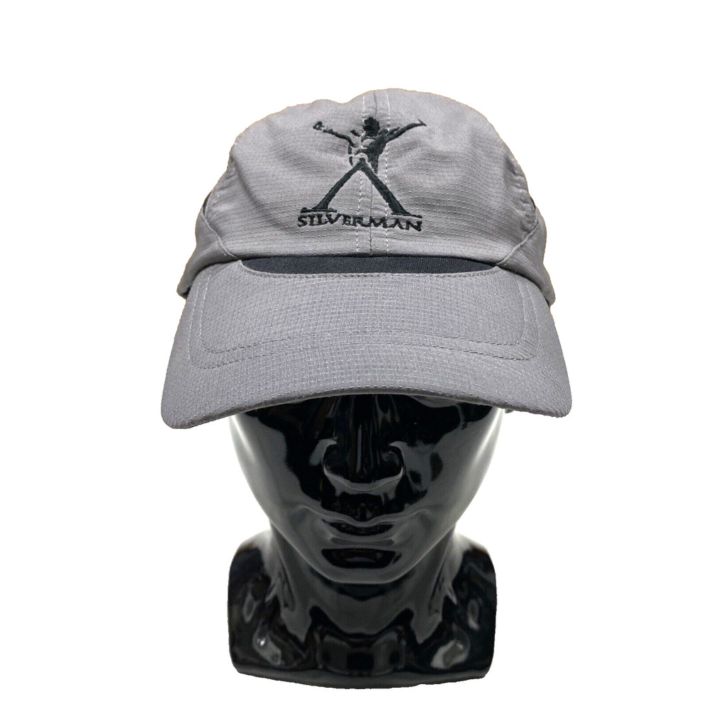 Silverman Triathlon Men's OSFA Panel Hat Cap Strap Back Gray Black