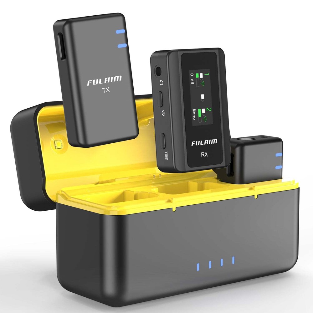 Wireless Lavalier Microphone System for DSLR Cameras/iPhone/Android FULAIM X5