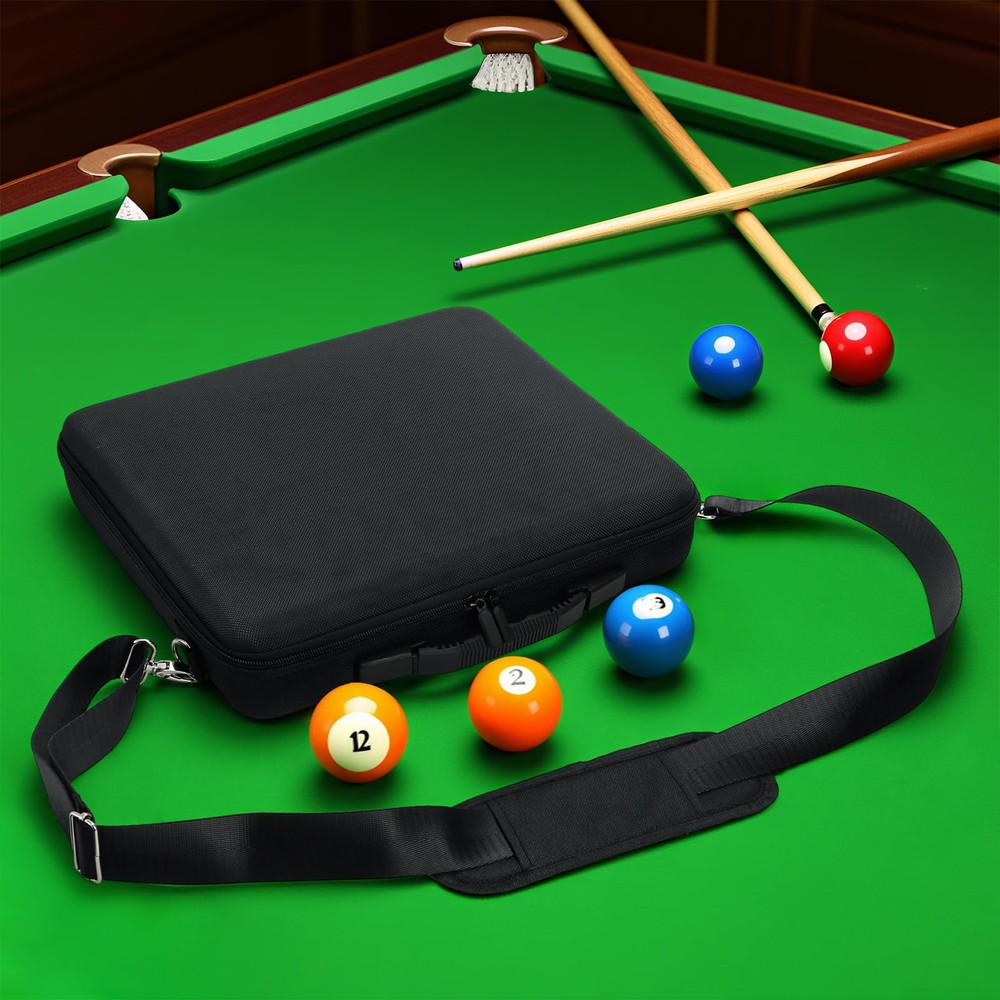 Pool Ball Carrying Case, Billiard Balls Storage Bag with Handle & Adjustable