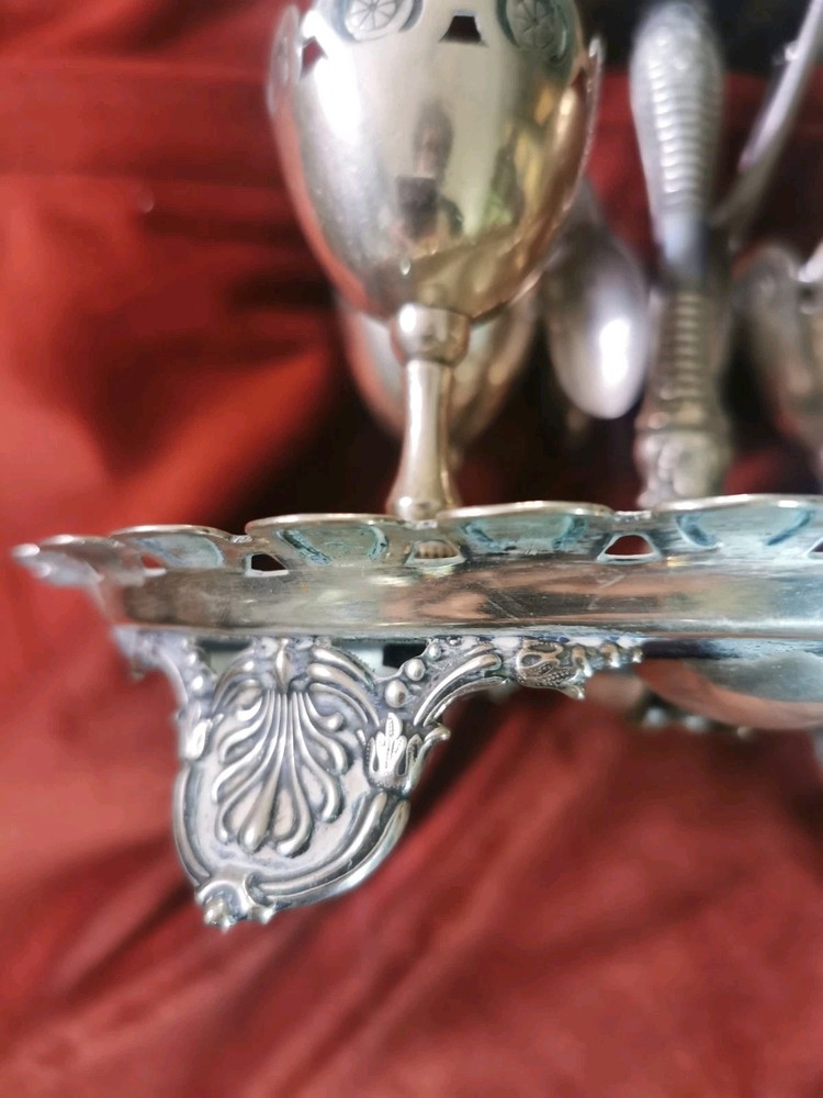Antique Silver-Plated Victorian Egg Server. A B & Co. Excellent.