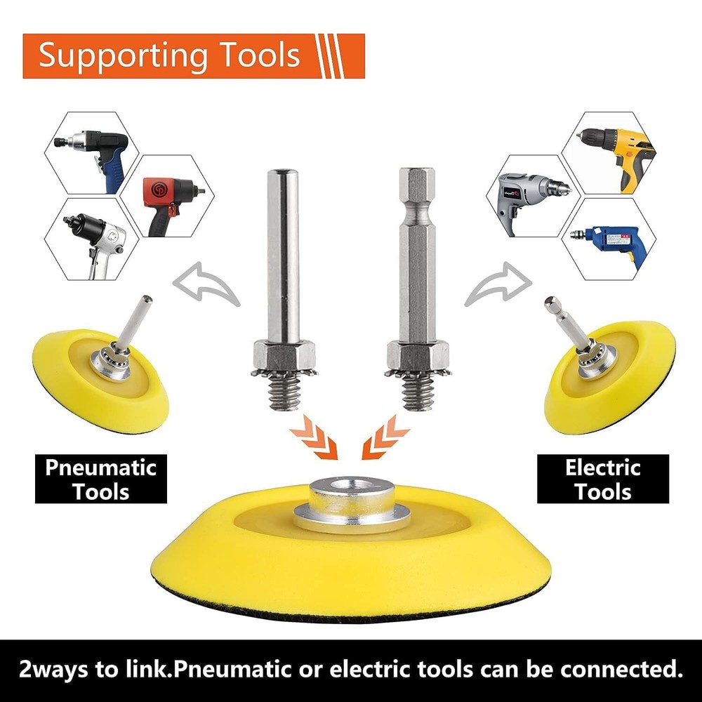 3 inch Drill Polishing Kit Buffer Sanding Attachment Car Head Light Restore P...