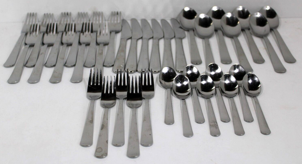 IKEA DRAGON or MOPSIG 37 Piece Stainless Flatware Lot MCM Modern Design 221 85