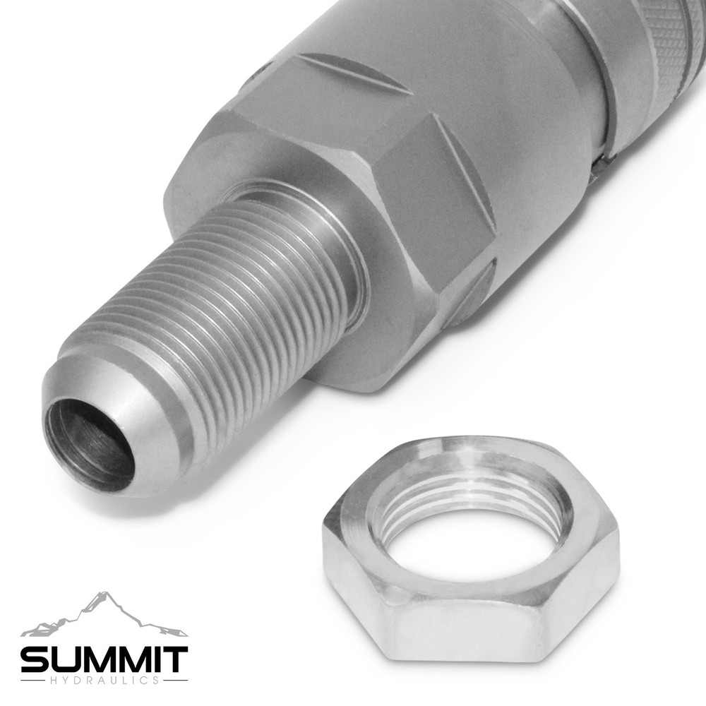 Flat Face Hydraulic Quick Connect Coupler, #10 JIC Bulkhead Skid Steer Mount
