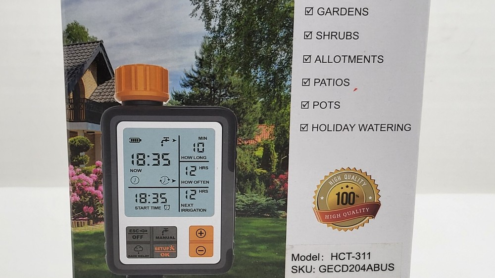 Digital Programmable Irrigation Water Timer 2" Display For Lawns & Gardens