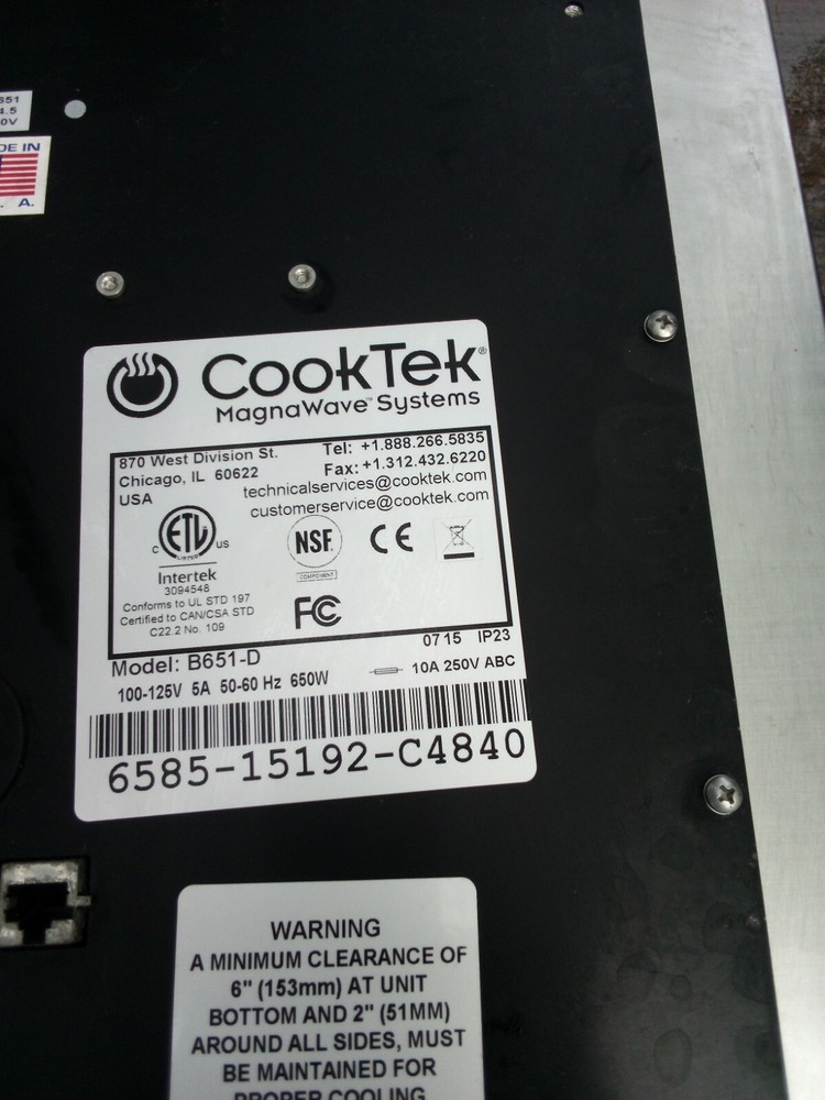 cooktek magna wave duel model 651-d