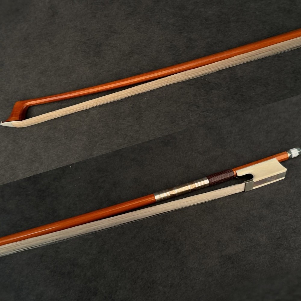 D. Peccatte Copy Master Pernambuco Violin Bow 3/4 White Frog Nickle Stiff Light