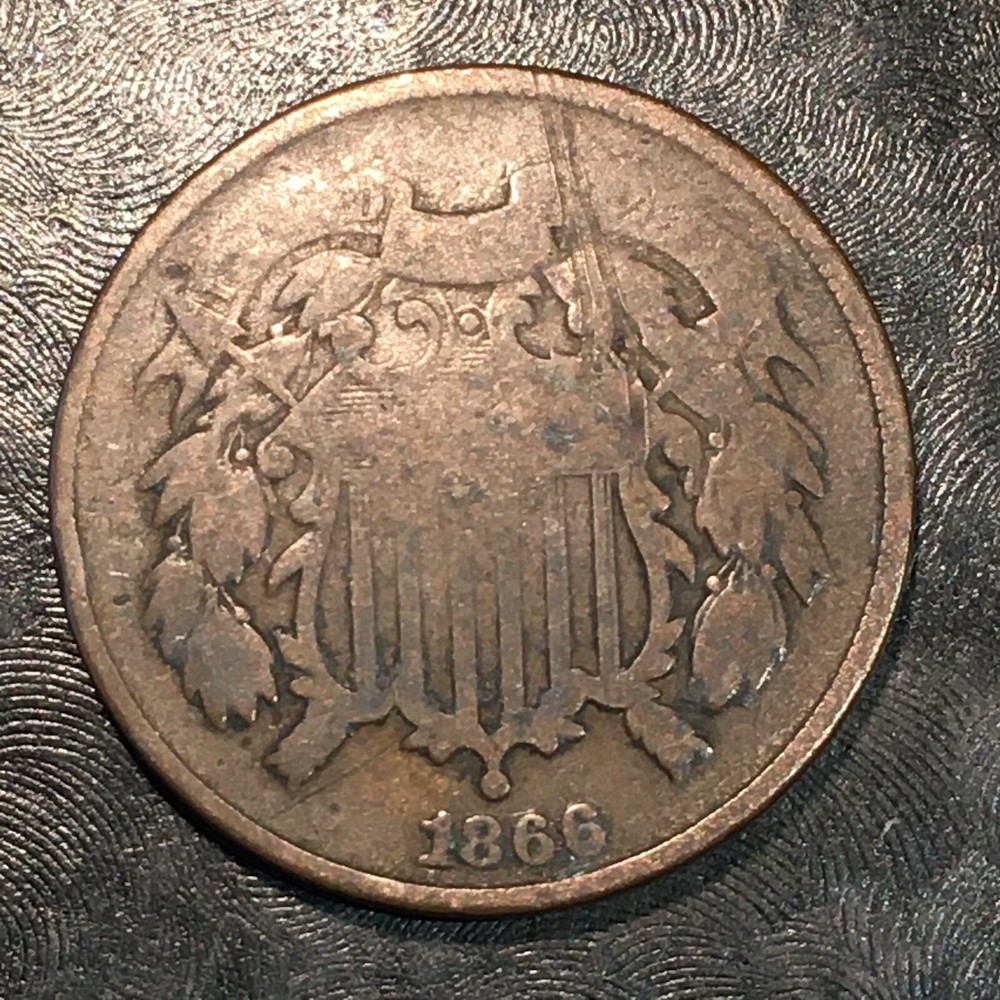 1866 TWO CENT PIECE - High Quality Scans #o684