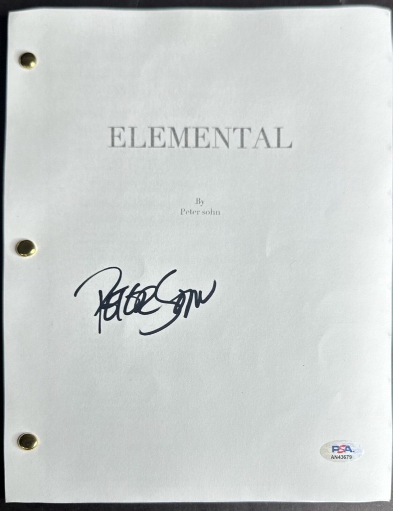Peter Sohn Signed Elemental Full Movie Script PSA AN43679