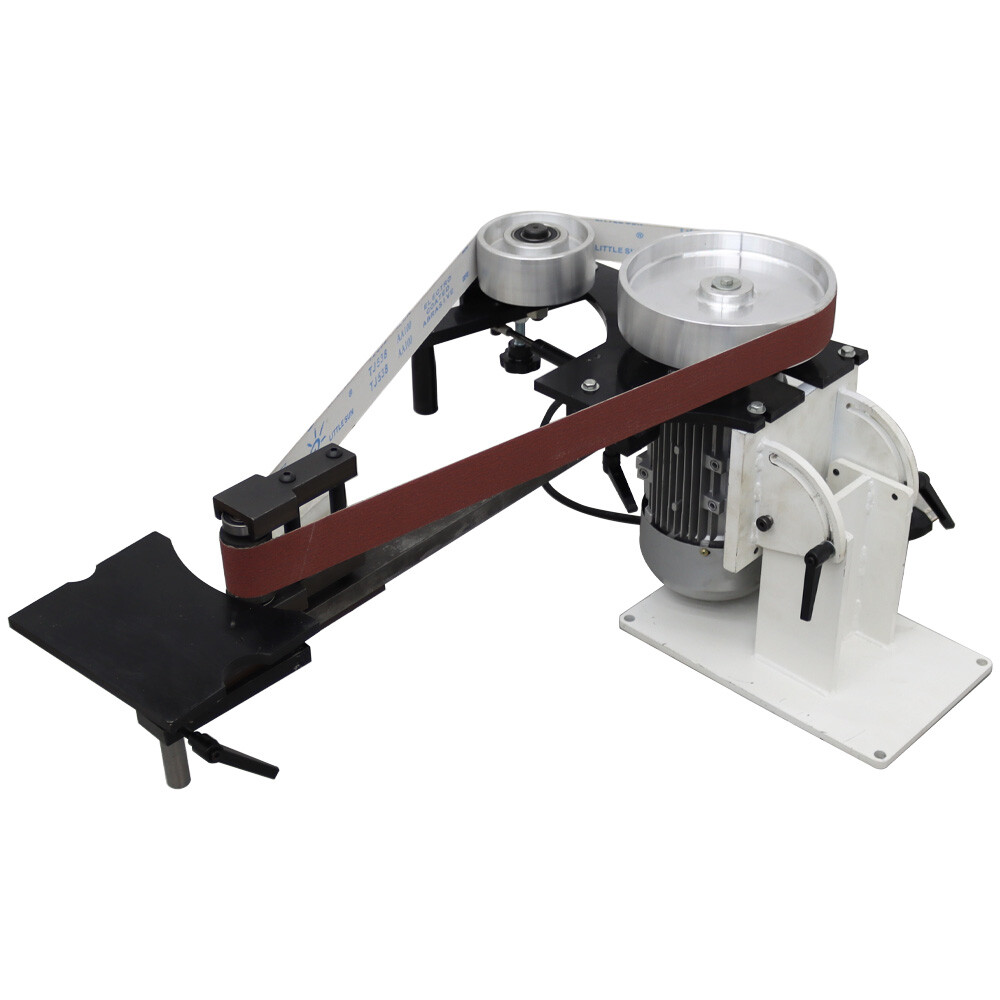 Vertical & Horizontal Frequency Conversion Belt Sander Grinder 3 Grinding Wheels
