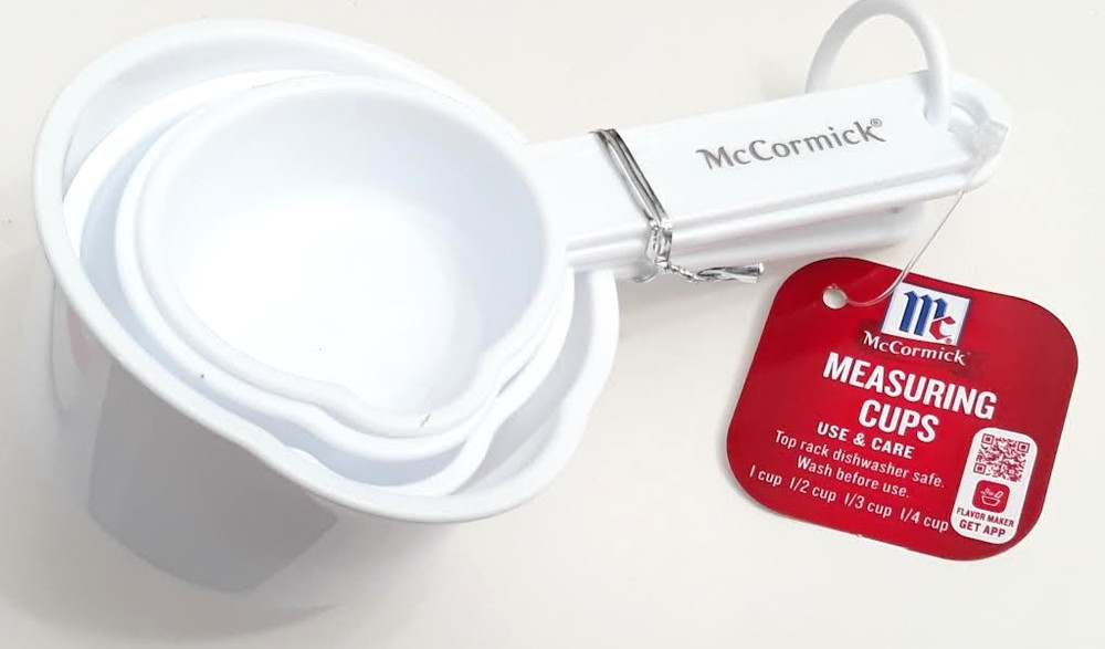 NEW McCormick MEASURING CUPS 4 PC SET White