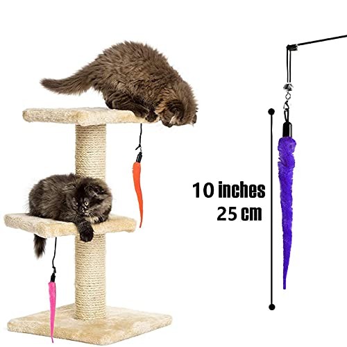 10-Pack Cat Worm Toys Interactive Cat Wand Replacement Refill Attachments