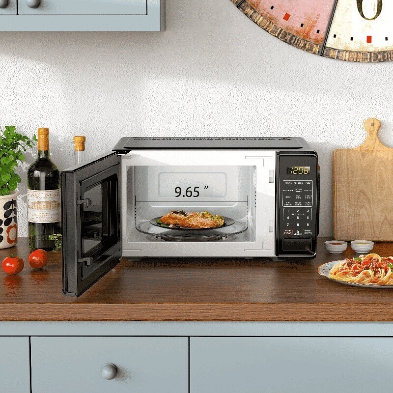Compact Microwave Oven 700W LED Display Timer Child Lock Defrost One Touch New
