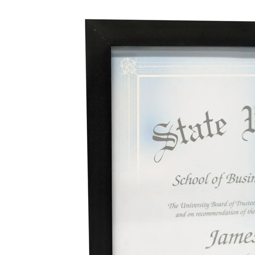 (2 Pack) 8.5x11 Document Picture Frame Certificate Wall Home Office Decor, Black