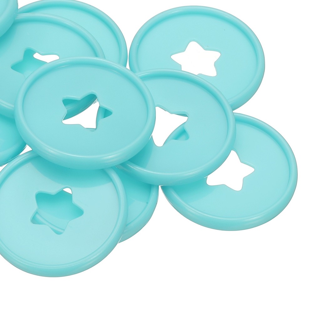 35mm Plastic Book Binding Discs, 33 Pack Expansion Discs Star, Light Blue