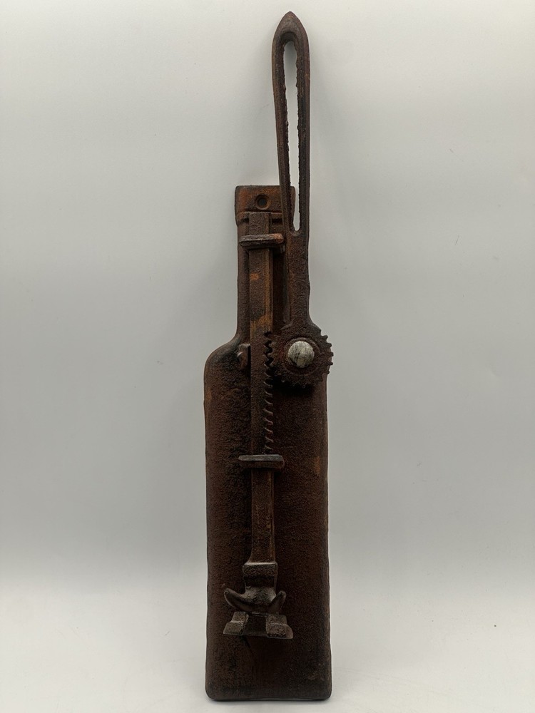 Vintage French Style Remake Cast Iron Cork Puller Wall Mount Rustic Brown