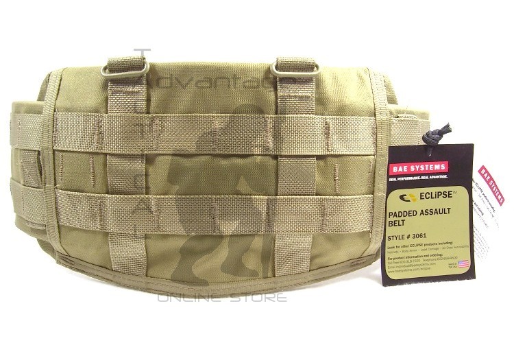 BAE Systems ECLiPSE Padded MOLLE Assault Belt - SM/MD MJK khaki