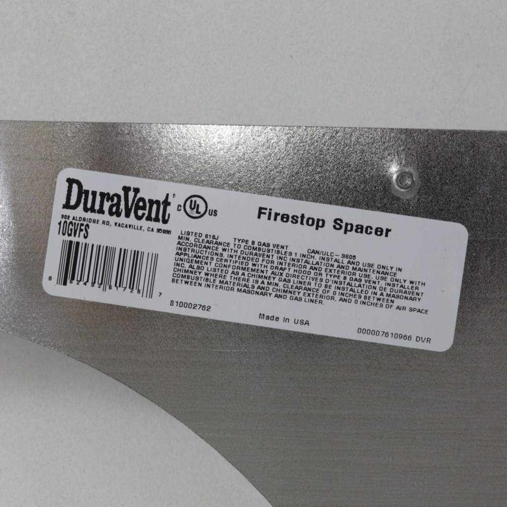 DuraVent 10GVFS 10in Diameter Firestop Spacer
