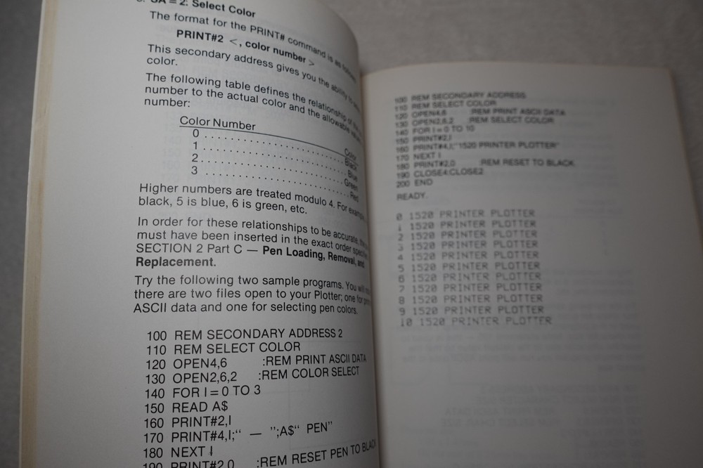Commodore 1520 Printer Plotter 1983 Vintage Original User's Manual