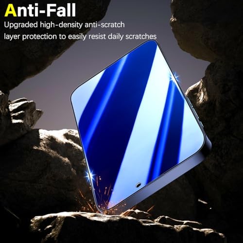 [2-Pack Privacy Screen Protector for iPhone 15 Anti-Blue Light Tempered