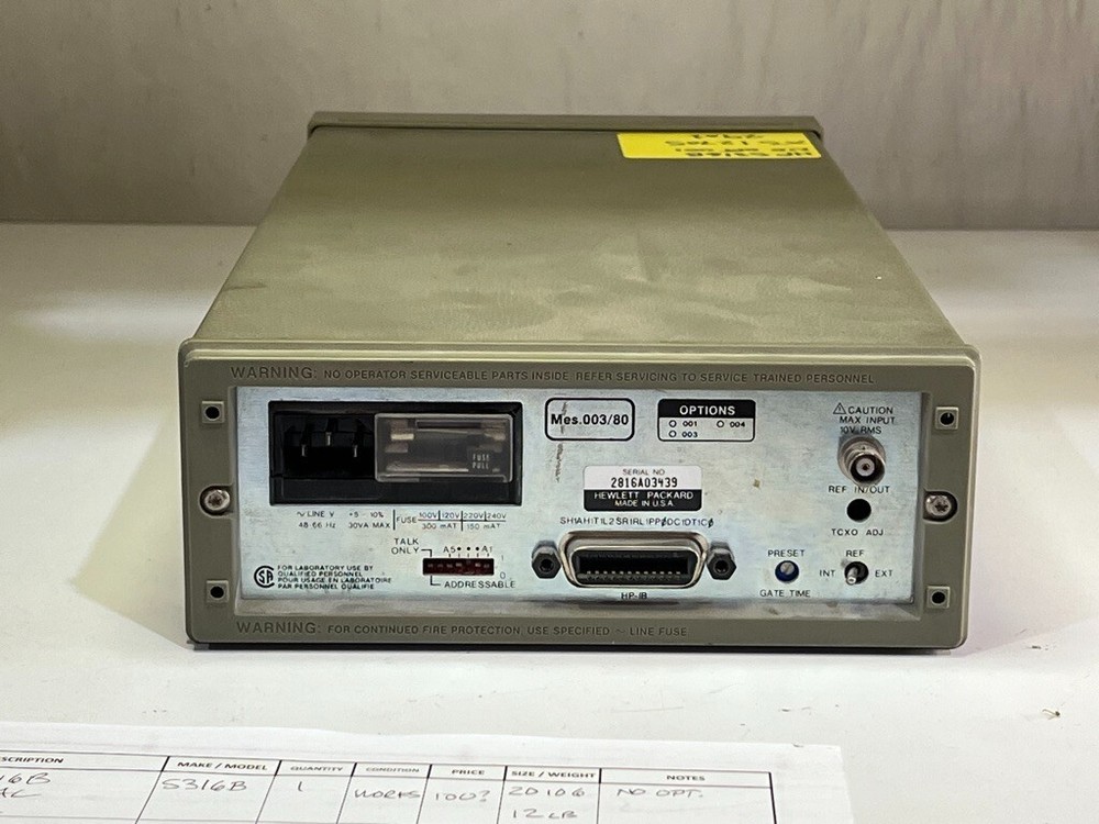 Hewlett Packard HP 5316B Universal Counter - Working