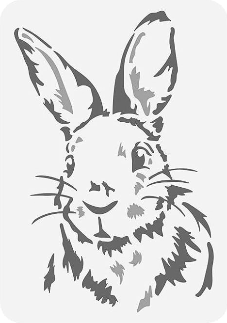 7"x10" Clear Plastic Stencil - Bunny Rabbit (RE240)