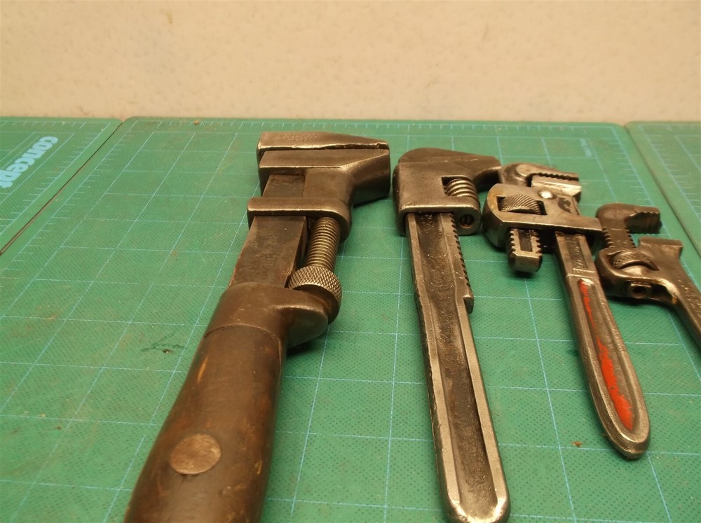 Set of 4 vintage pipe wrenches