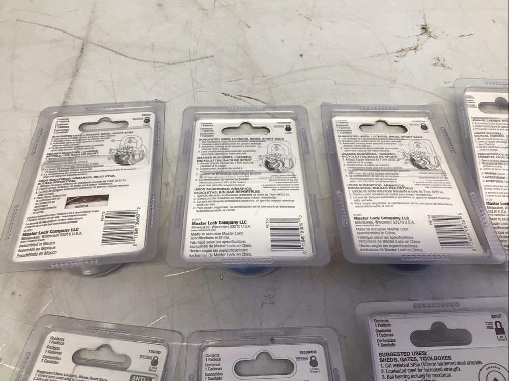 Master Lock Combination Padlock Miscellaneous Lot Of 12