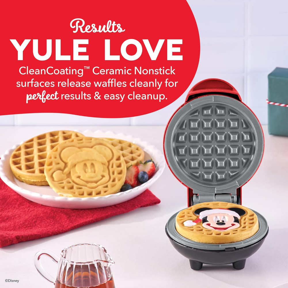 Disney Mickey Mouse Santa Mini Waffle Maker - Electric Waffle Maker for Creativ
