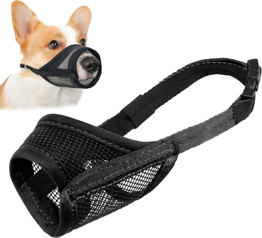 Dog Muzzle Mesh Muzzle Small Medium Dogs Soft Mouth Cover to Prevent Biting