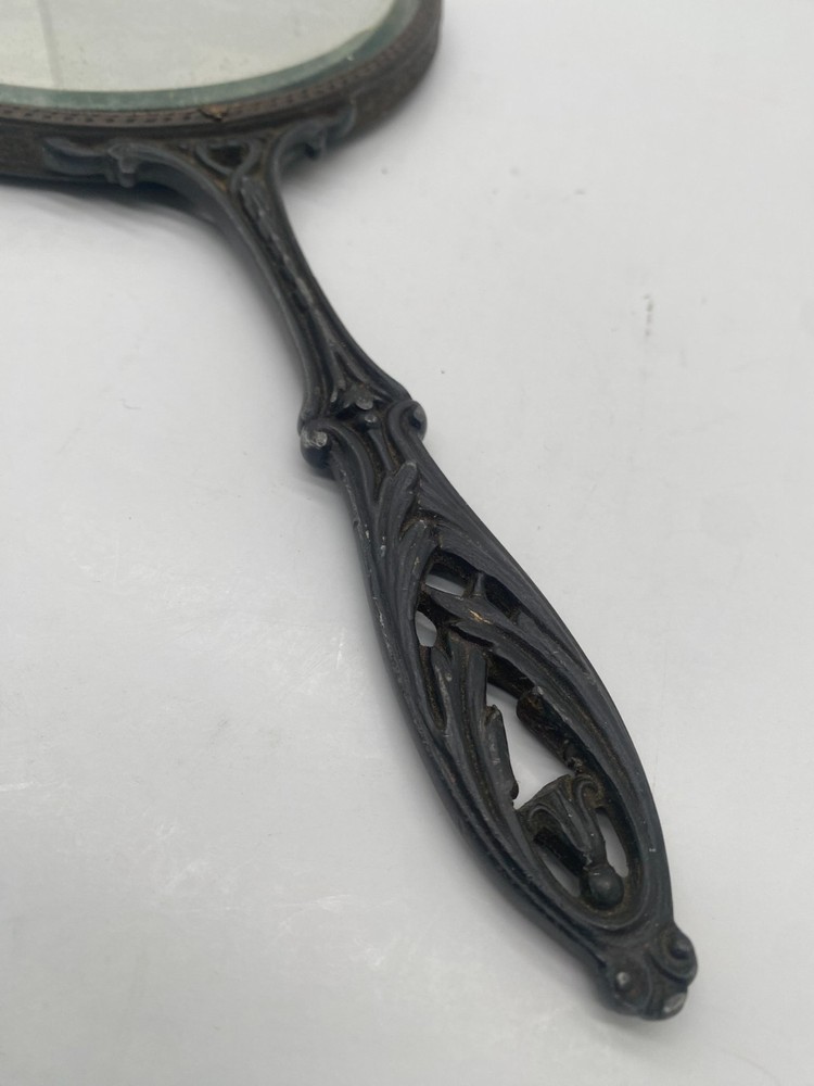 Vintage Vanity Hand Mirror – Decorative Metal Frame