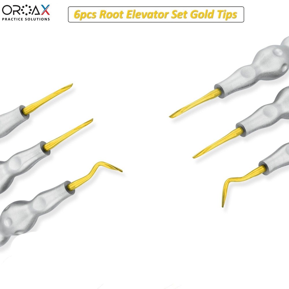 Dental Twist Point Root Elevators Luxating Tooth Extraction Surgical 6pcs Set